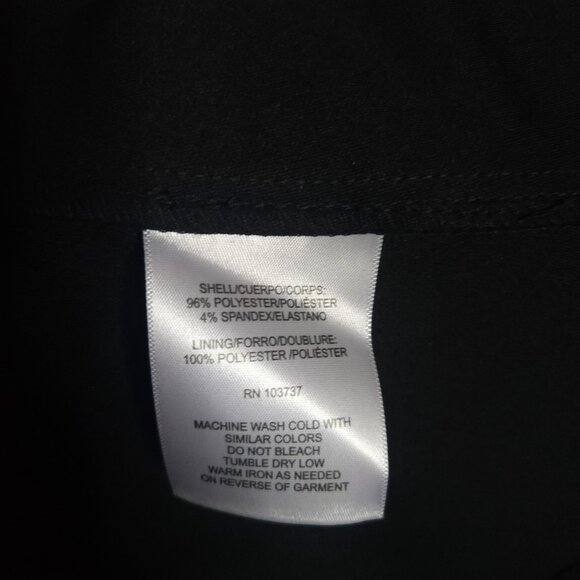 Donna Morgan Dress Black Crew Neck Short Sleeve Fit Flare‎ Midi Women's Size 6 - Picture 4 of 7